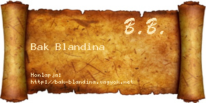 Bak Blandina névjegykártya